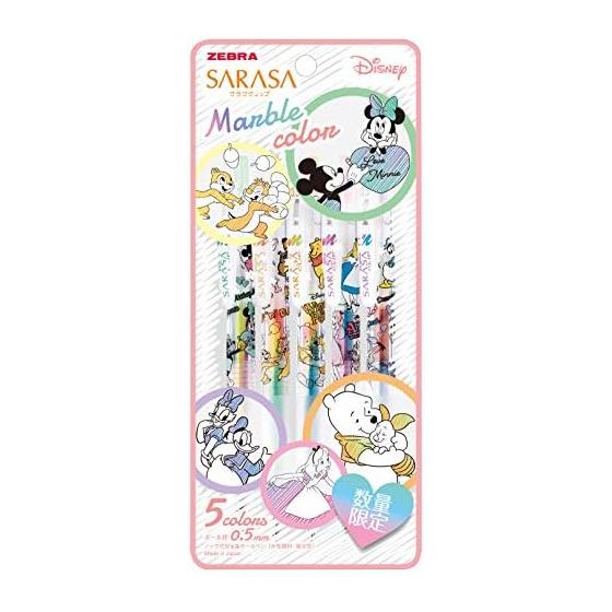 Zebra Sarasa Clip Мраморный цвет 0,5 мм Ограниченный дизайн Disney Набор из 5 цветов JJ29-DS3-5C