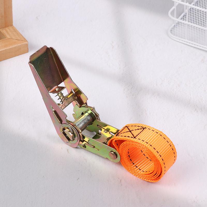 1M Cargo Ratchet Strap With Metal Buckle Adjustable Secure Tie-Down Tensioner Freight Car Fixed Tightener Rope For Luggage Goods