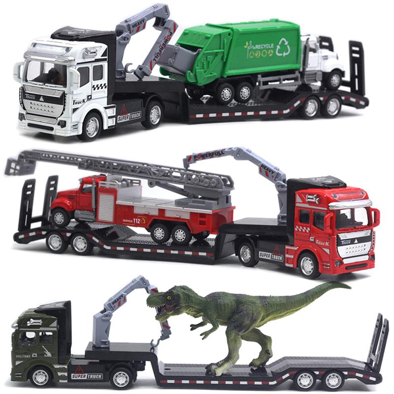 1: 50 Alloy City Flatbed Transport Vehicle, Multiple Trailers, 33Cm Car Model, Cloud Ladder Truck, Excavator