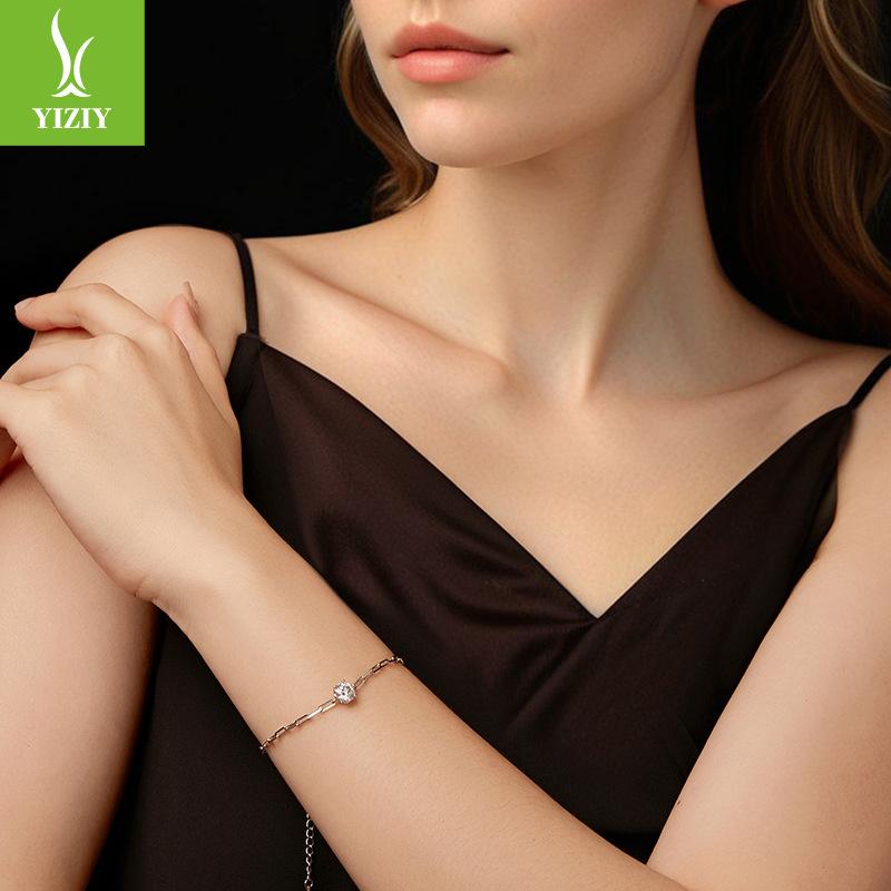 D Color One Carat Shining Moissanite Bracelet Women'S Simple Classic Premium S925 Sterling Silver Bracelet