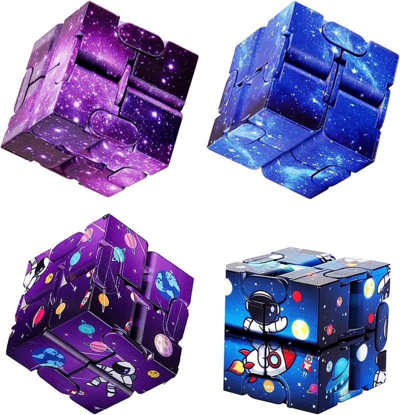 Infinity Cube Flip Space Theme ADHD Anxiety Toy - Fingertips Game Puzzle Antistress Finger Fidget Autism Hand Gifts For Kids