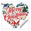 Easy Apply Window Clings Merry Christmas Cling, Heart Shaped Sticker with Santa Claus Xmas Festive Home Decoration Tree Balls, Winter Holiday