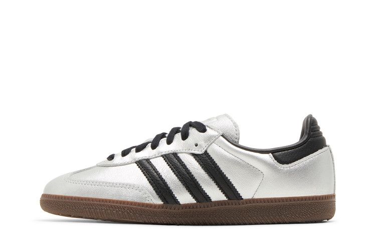Women's Sneakers adidas Samba OG Silver Metallic Black Gum (Women's) Silver Metallic/Core Black/Gum 5