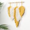 Macrame Leaf Wall Hanging Yellow Wall Decor For Living Room Macrame Wall Hanging Boho Wall Art Modern Wall Decor Woven Tapestry