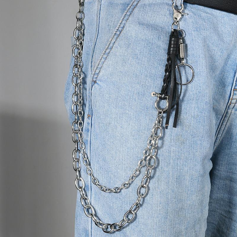 

Hip-hop Pants Belt Chains Cowhide Braided Tassel Belts Chain Jewelry Accessories