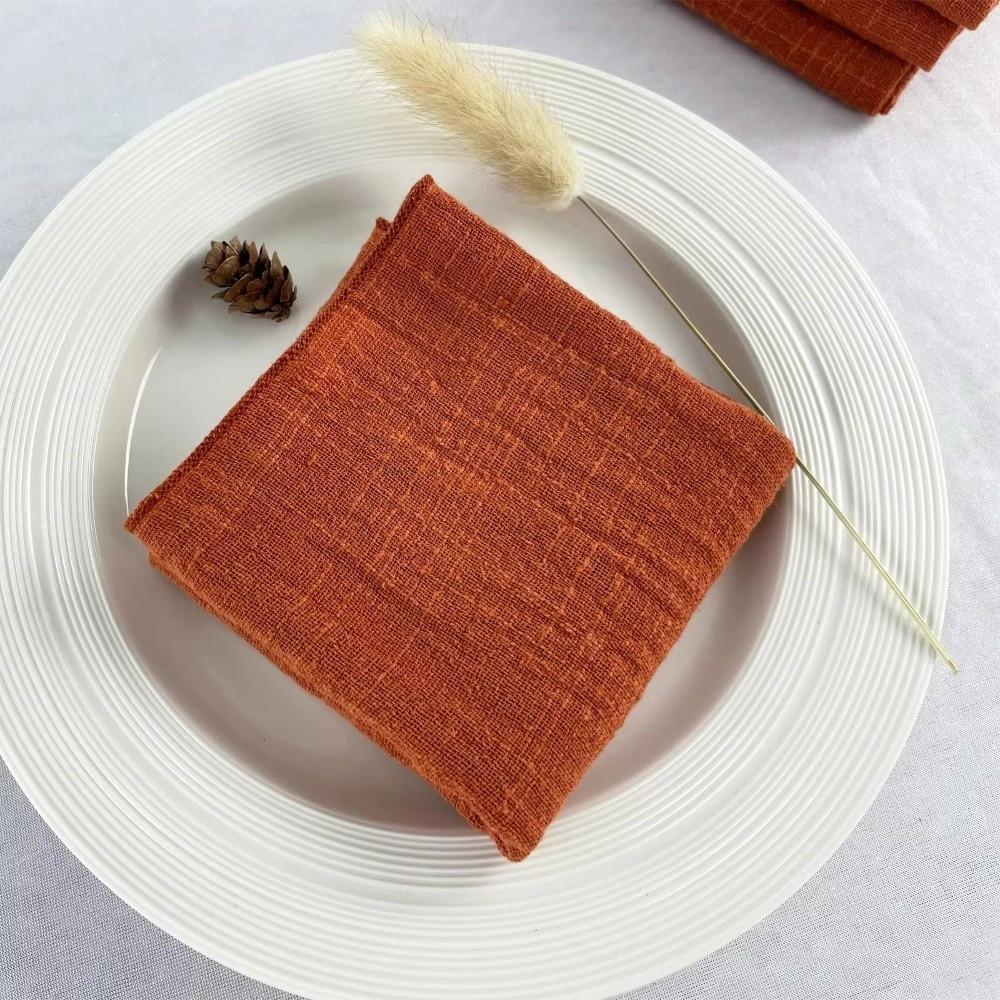 2PCS Soft Cotton Cloth Napkins 42x42cm Gauze Napkins Table Towels Bamboo Knot Napkins Restaurant