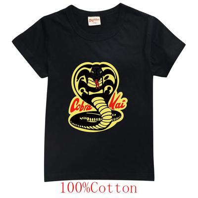 Heißes Cobra Kai bedrucktes Sommer-Kinder-T-Shirt aus reiner Baumwolle 100CM bis 160CM T-Shirt