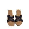 Flat bottom cross one-word slippers female summer wear 2025 new fairy style with skirt cross beach seaside sandals