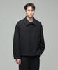 Cashmere Blend Oversized Minimal Blouson Jacket [Charcoal Grey]