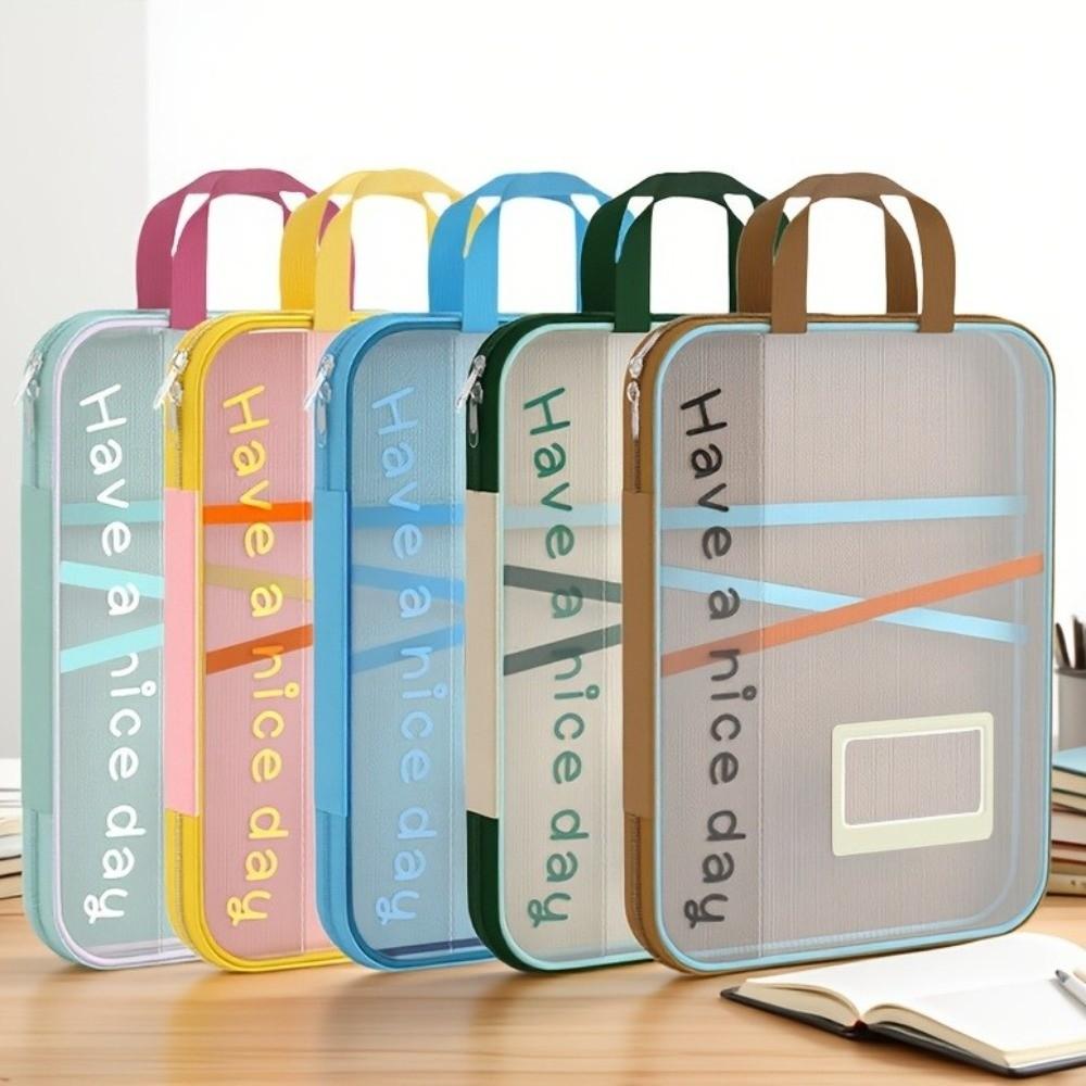 Dopamine File Storage Bag Large Capacity Transparent Study Pouch Stationery