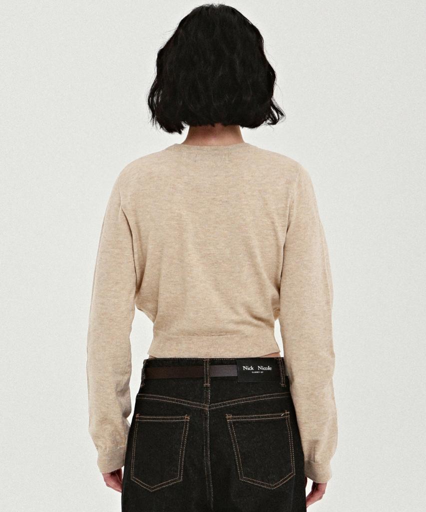 Nigaennikol Mini Butterfly Signature Sleeve Knit_Beige Brown