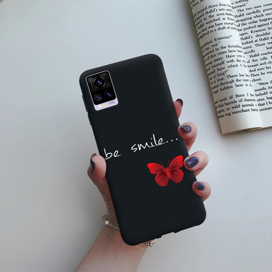 For Coque Vivo V20 Matte Silicon Case Cartoon Animals Cute Cat Pets Cactus Phone Back Cover For Vivo V20 V2025 V 20 VivoV20 Case