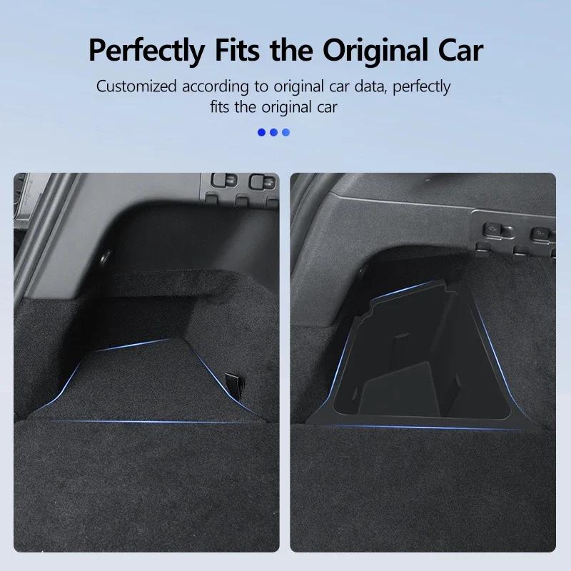 Rear Trunk Side Organizer Storage Box For Tesla Model 3 Highland 2025 Waterproof Odorless Side Storage Bins Trunk Accessories