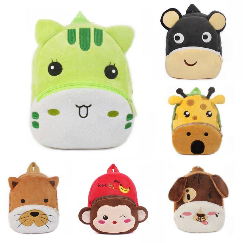 Cute Plush Toddler Kid Backpack With Cartoon Animal Pattern Comfortable For Boys And Girls!