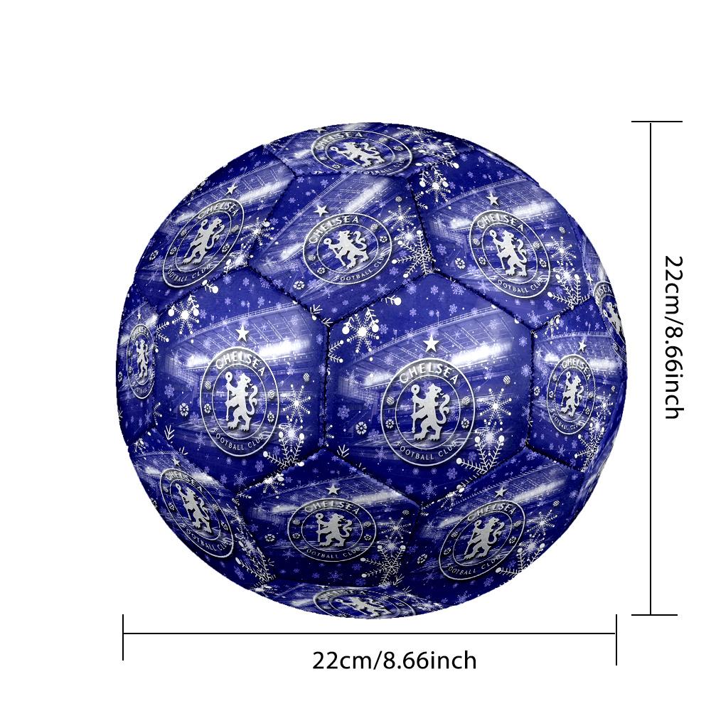 Chelsea FCSoccer Ball Colorful All Ages Machine Stitched PVC Competition Ready Durable High-Bounce