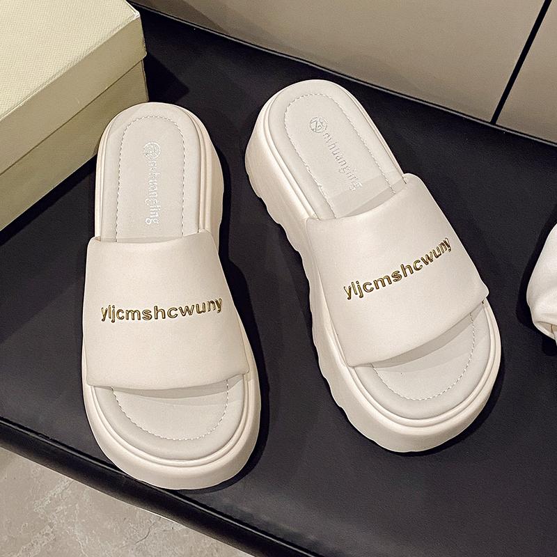 Fashion 7CM Casual Wedge Slippers for Women New Summer Non Slip Platform Sandals Woman Open Toe Comfortable Female Chunky Beach Slippers