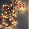Bendable LED Rattan String Lights with Butterflies & Leaves for Wall Decoration