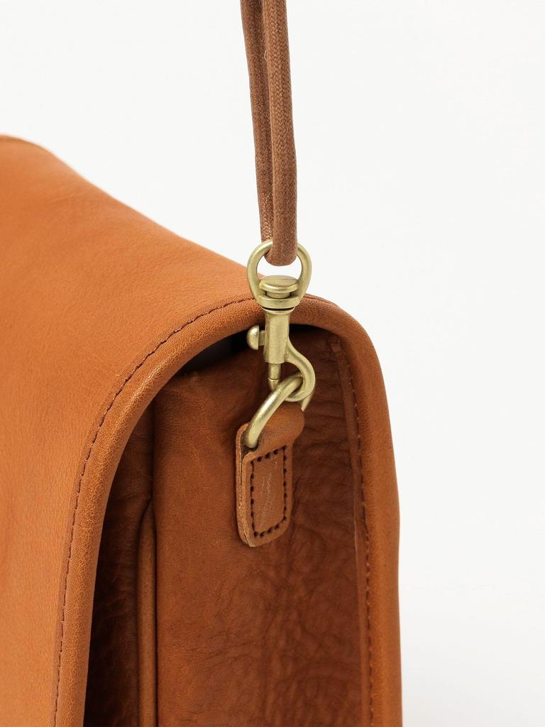 Beams' 100 Masterpiece Leather Bag, SLOWSpecial Order Flap Shoulder Bag, Men's, Camel Free, 11620029421