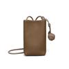 Women Crossbody Mobile Phone Bag Soft Pu Leather Cute Literary Mini Small Round Ball Pendant
