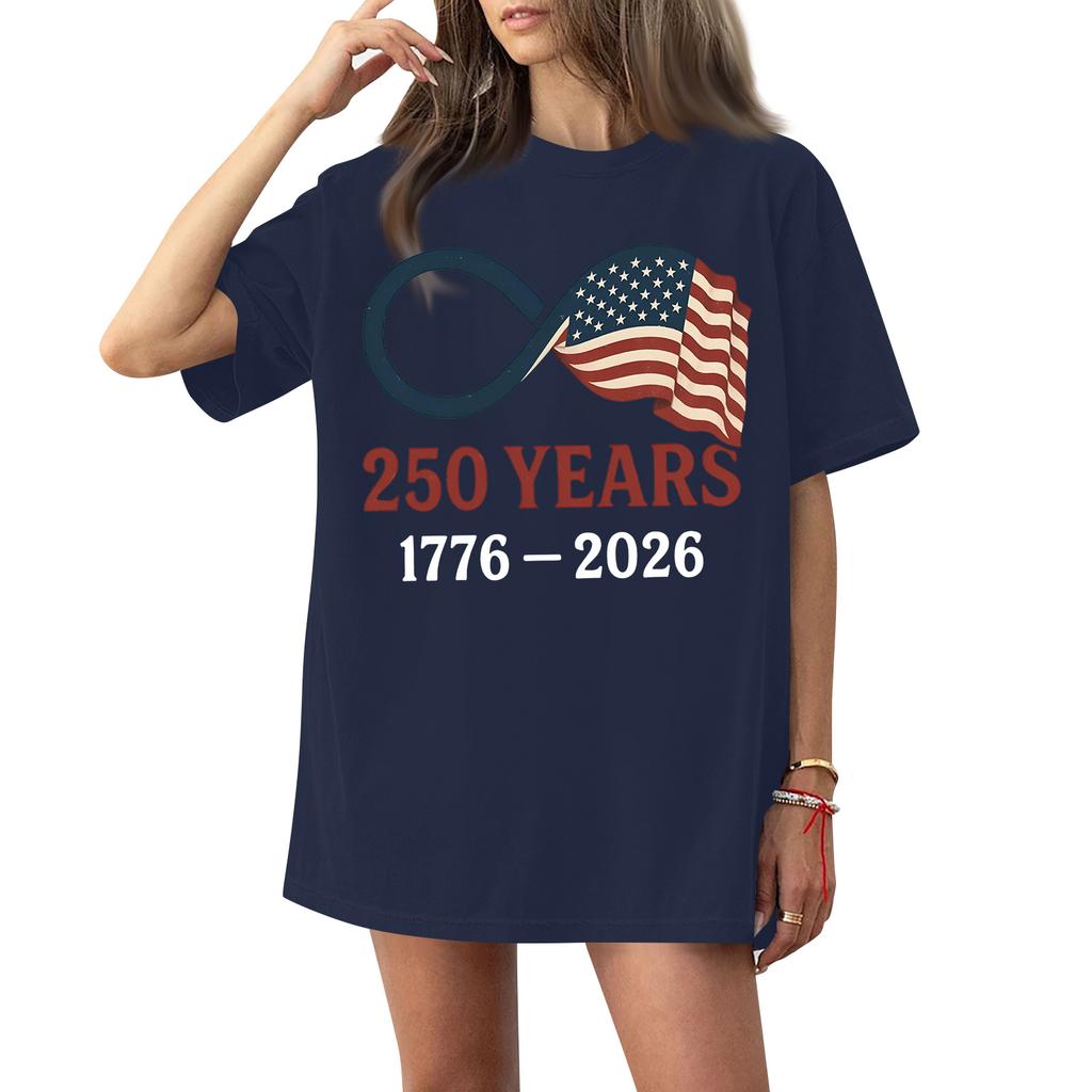 Damen Rundhals Bedrucktes Kurzarm T-Shirt Top