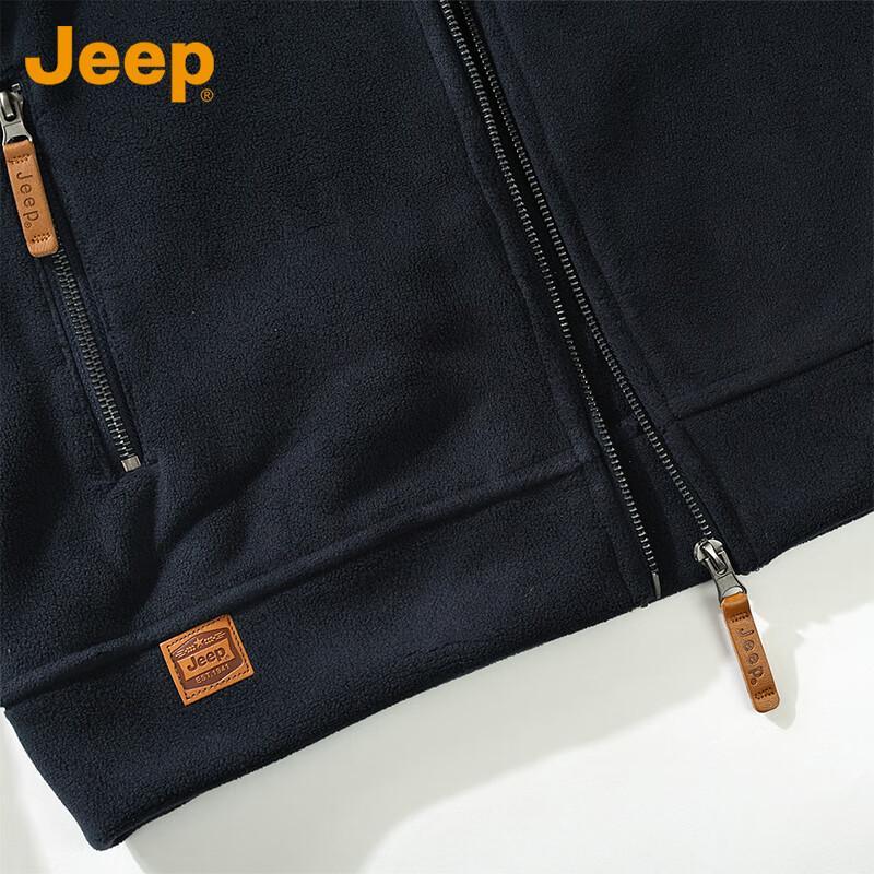 JEEP Men's Stand-Collar Fleece Casual Jacket