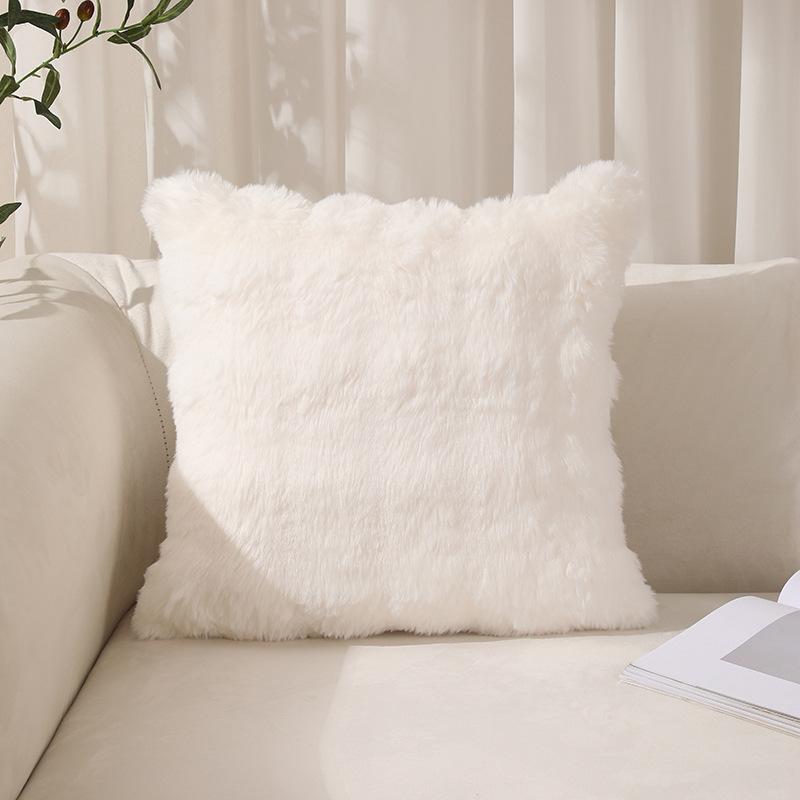 Bubble Velvet Imitation Bunny Fur Solid Color Tie-dye Plush Living Room Sofa Pillow Bubble Fur Cushion Home Textile Decoration