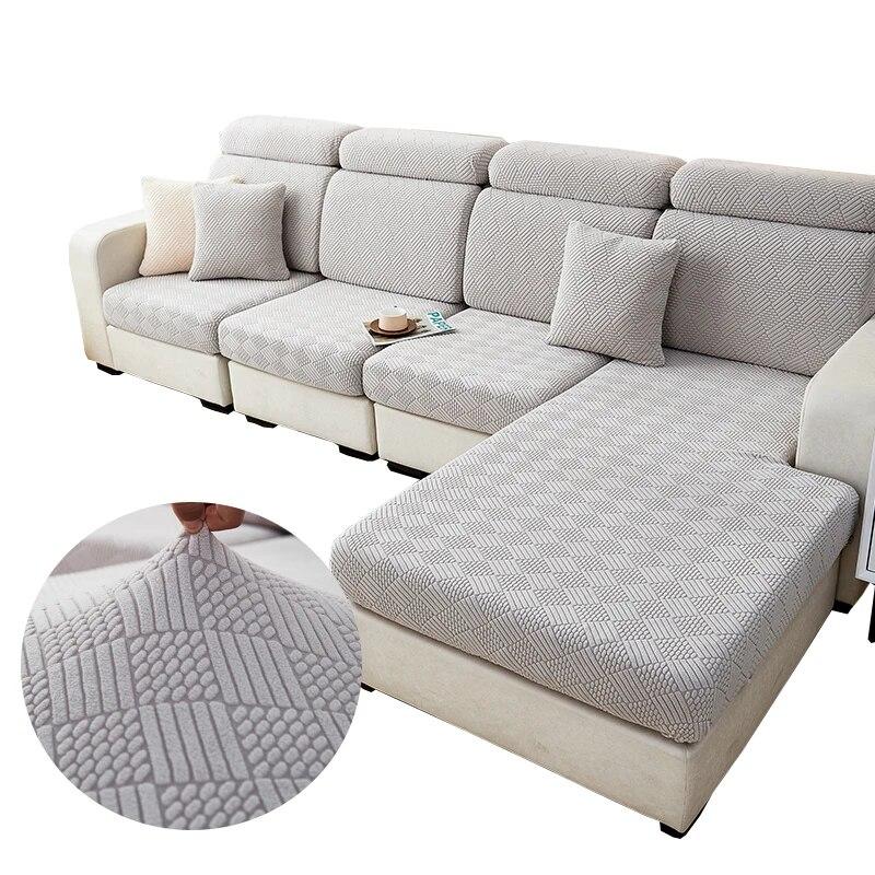 1pc jacquard plush sofa cushion cover, chalse long cover, back cushion slipcover ,stretch protector for 1/2/3/4 seat couch cover