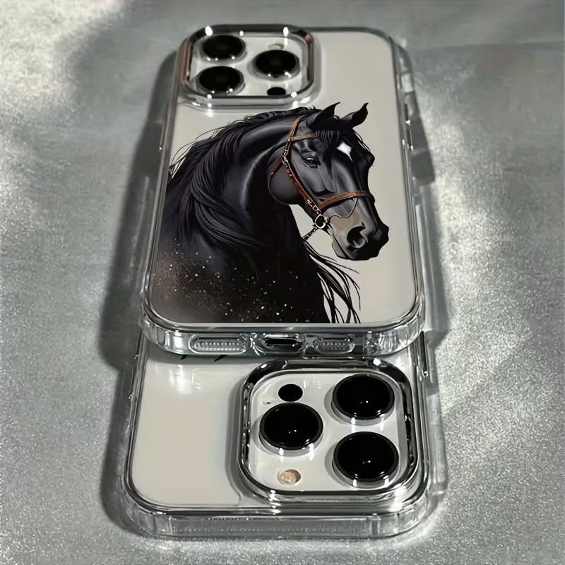 Black Horse Pattern Phone Case For Infinix Smart Note Tecno Camon Spark Pova Hot 30 40 50 9 10 Pro Plus 4G 5G Transparent Cover