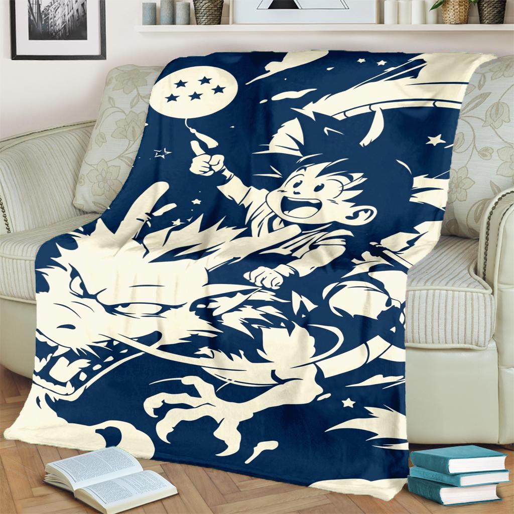 Soft Dragon Ball! Pattern Blanket Warm Flannel for Bedrooms, Sofas, Beds, Chairs, Picnics, Travel