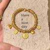 Yellow Wealth God Light Luxury Bracelet: Gold-Plated Beast Woven Rope for Fortune. Perfect Gift for Girlfriend's Birthday.