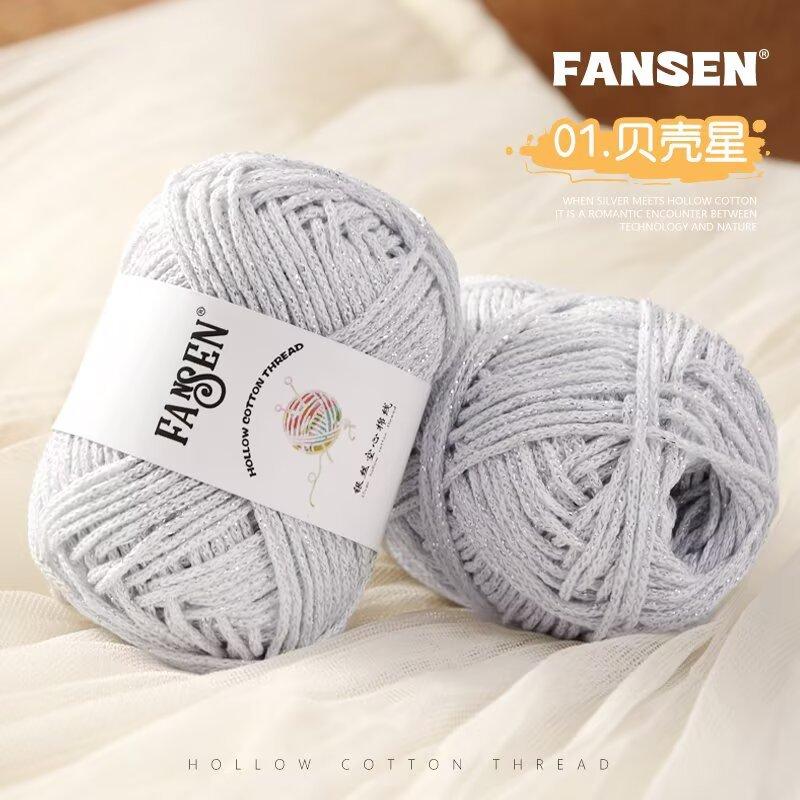 Silver Wire Hollow Thread Hand-Woven Hollow Cotton Thread Broken Silver Bag Seat Cushion Slippers Hand-Woven 50G Ball *3pcs