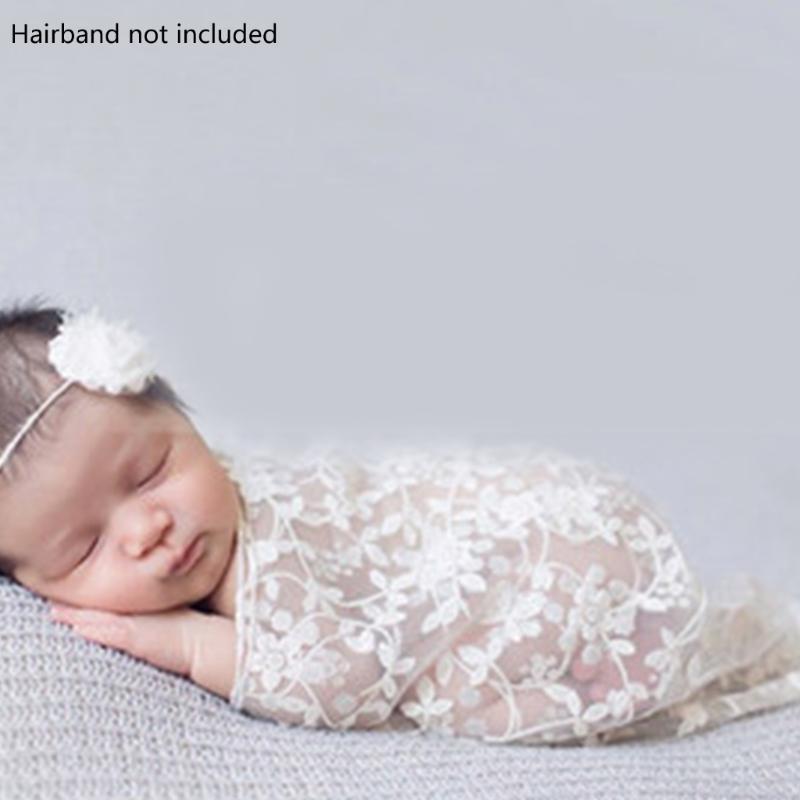Unique Lace Embroidery Newborn Photography Props Soft Wrapping Cloth Photoshoots Baby Girls Photo Shoot Accessories