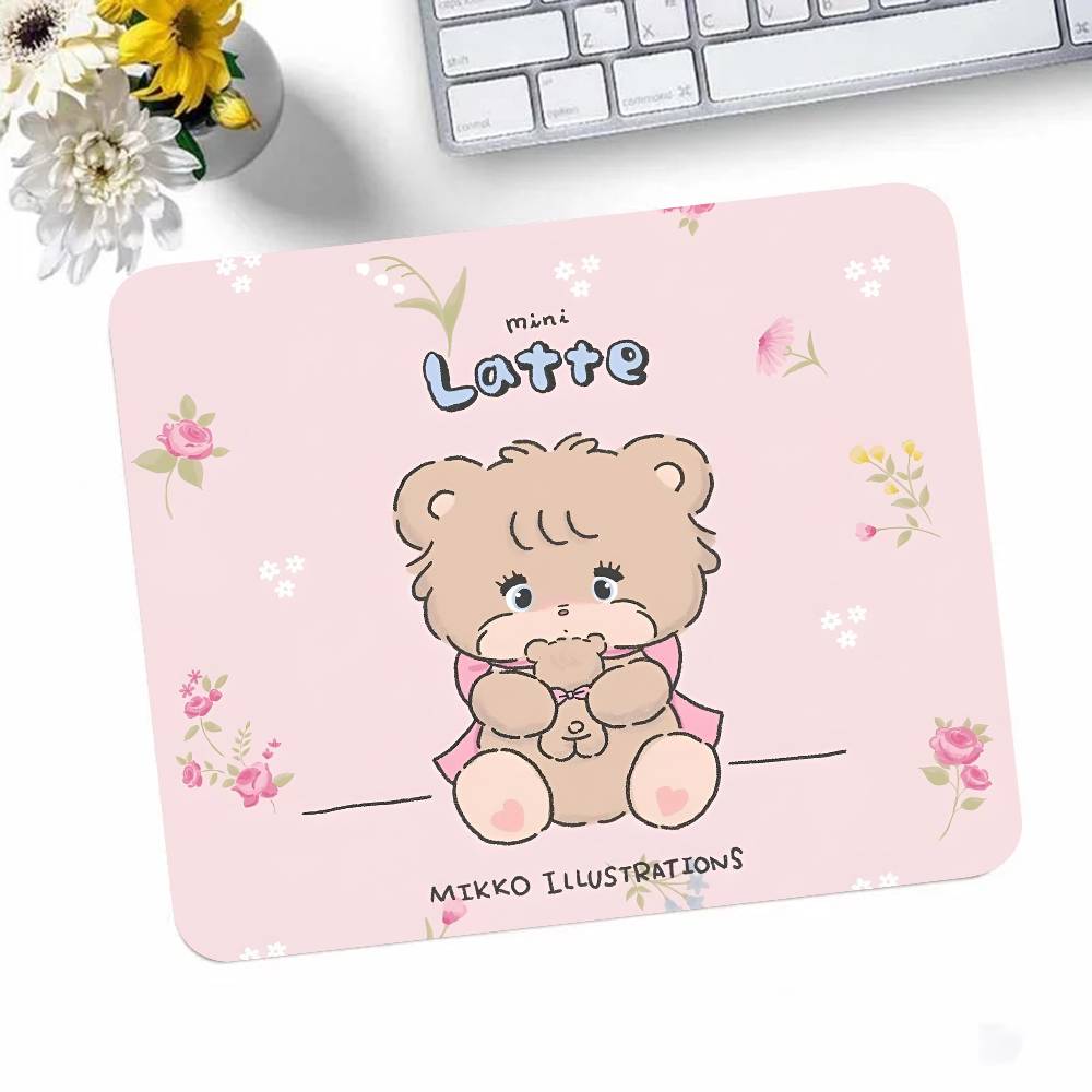 Cute Cartoon Mikko Illustration Mousepad Small LockEdge Mouse Pad For Gamers Computer Desk Pad Rectangular Anti-slip Rubber