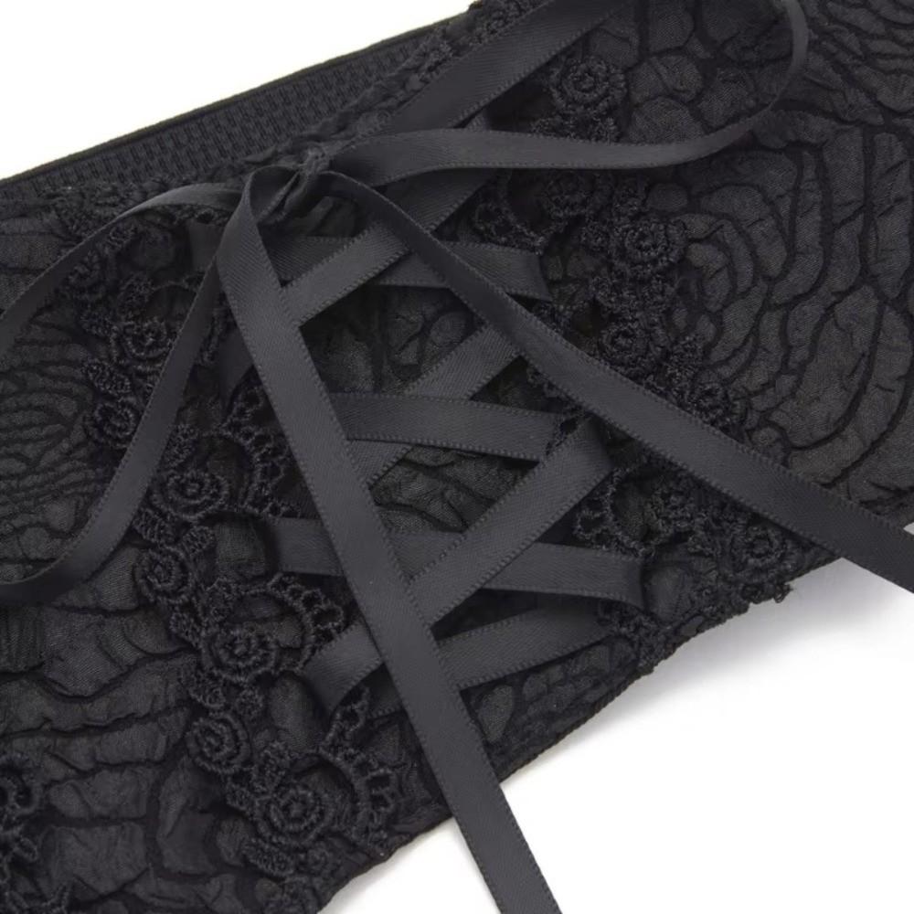 Fashion Wide Lace Corset Black Elastic Waist Corset Dress Accessories Slimming Waistband