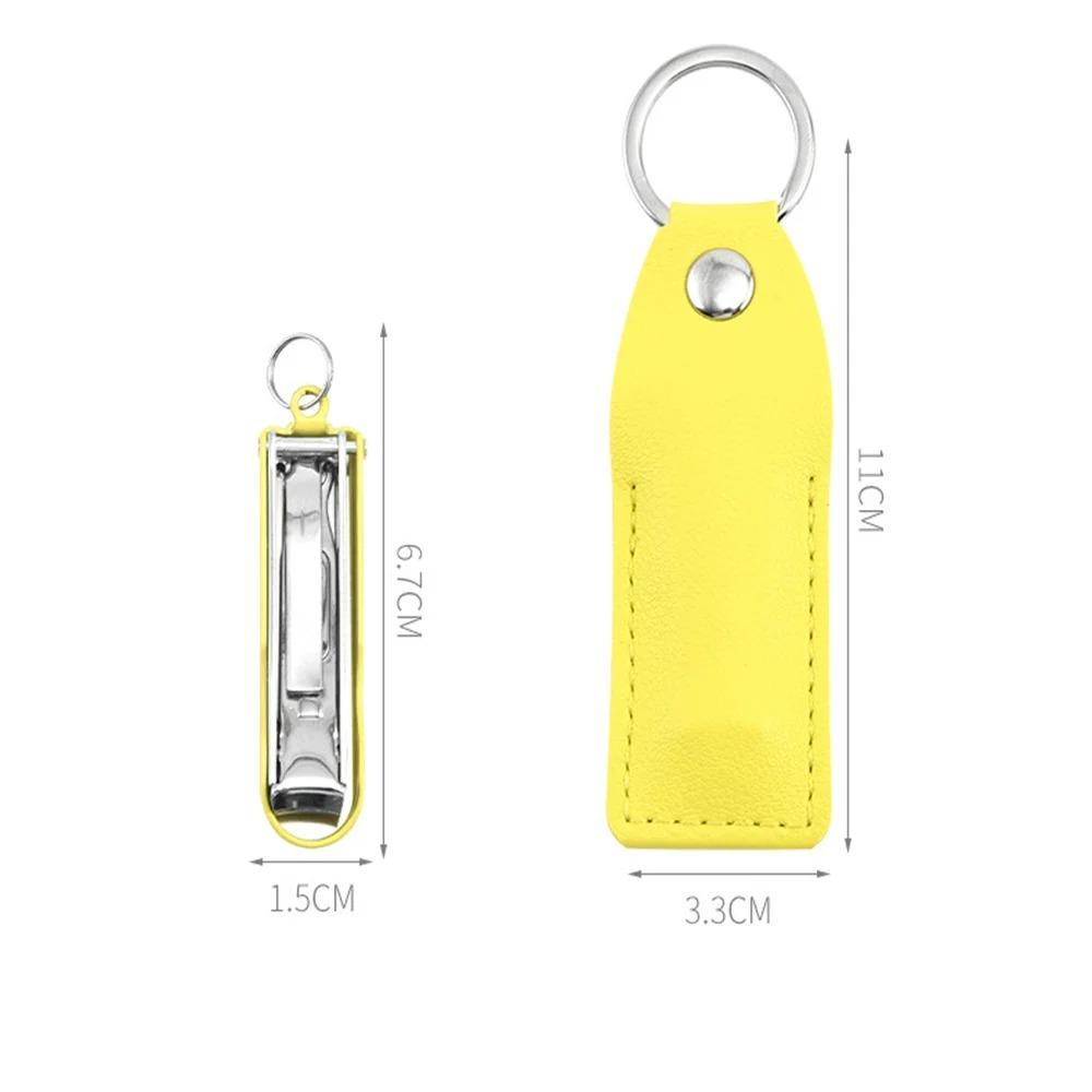 Tagliaunghie Pieghevole Portatile Tagliaunghie Lima per Unghie Taglierina Trimmer Pieghevole per Unghie dei Dita Tagliaunghie con Portachiavi Custodia in Pelle Strumenti per Unghie