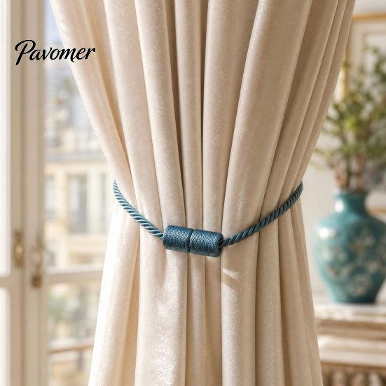 No Drill Curtain Tiebacks Magnetic Tiebacks, Modern Simple Rope Tie Backs, Elegant Decorative Drapes Weave Holdbacks for Home Bedroom Office