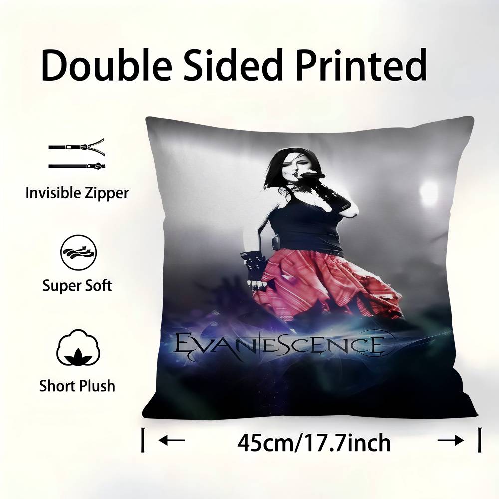 Evanescence Rock Bands Cushion Cover Car Throw Pillow Case For Sofa Car Christmas Gift