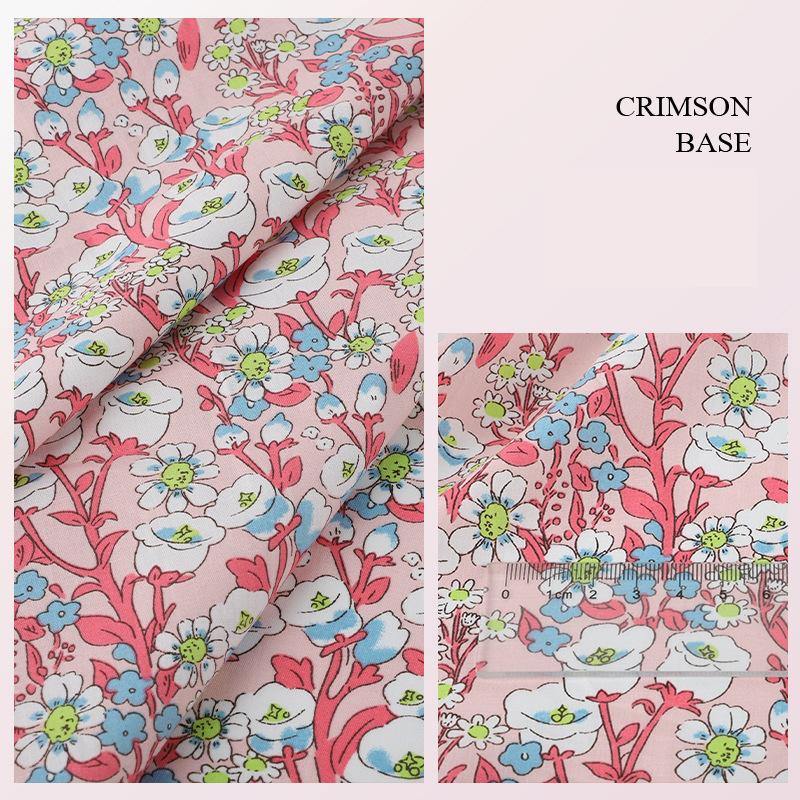 100*145cm High-density Cotton Poplin Plant Flower Printed Fabric For Diy Sewing Dolls Kid Dress Apparel Quilted Bedding Textiles