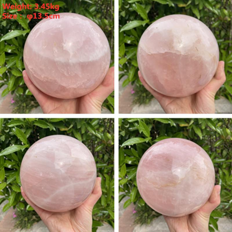 BIG SPHERE BALL Natural Pink Rose Quartz Crystal Healing Ball Sphere Chakra Meditation Stone NEW