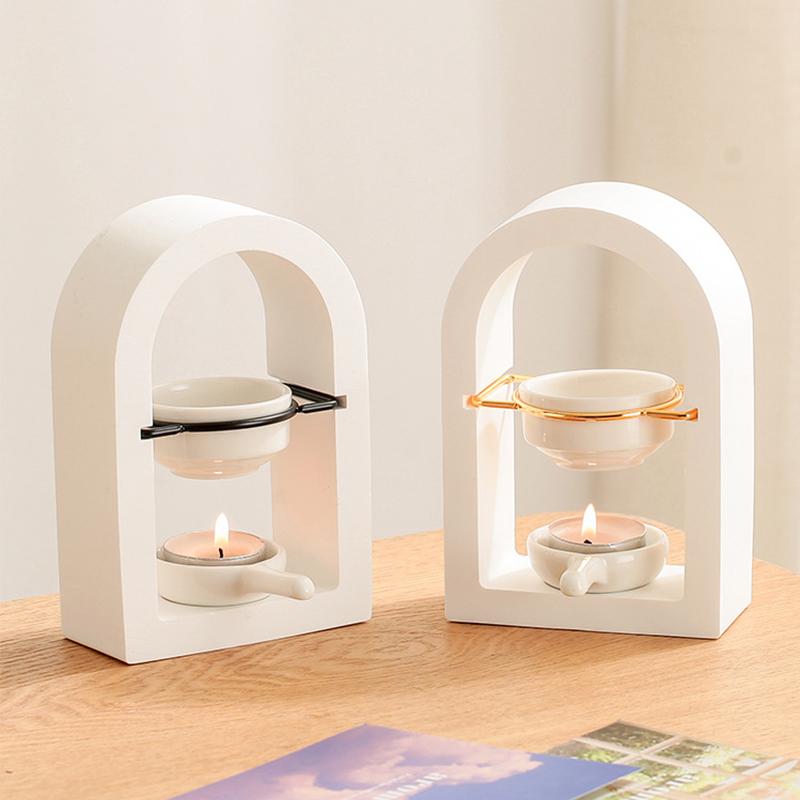 1 Stück Rahmen Dekorativer Bogen Stabil Gips Glatt Brenner Modern Aromatherapie Mehrzweck Kerzenlampe Wärmeeffizient