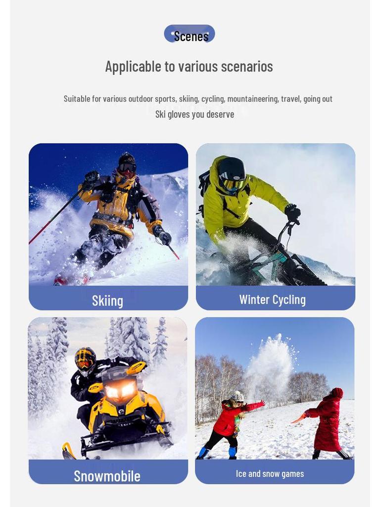 Winter Heated Gloves with Adjustable Temperature for Cycling, Skiing, and Motorcycling