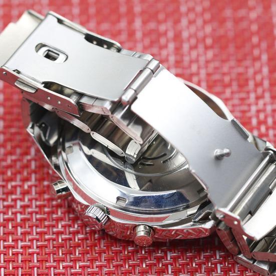 Men's Hollow Skeleton Dial Automatic Mechanical Stainless Steel Band Wrist Watch