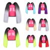 2Pcs Motorcycle Helmet Braids Wig Multicolor Loose Wig Ponytail Braid Motorbike Helmet Pigtails Decoration For Women Children