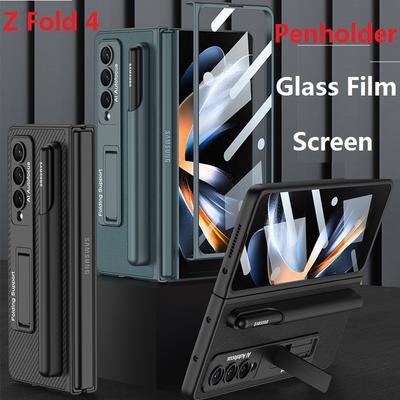 Ochranný kryt pouzdra Pu Leather pro Samsung Galaxy Z Fold 4 Case Pen Holder Stand