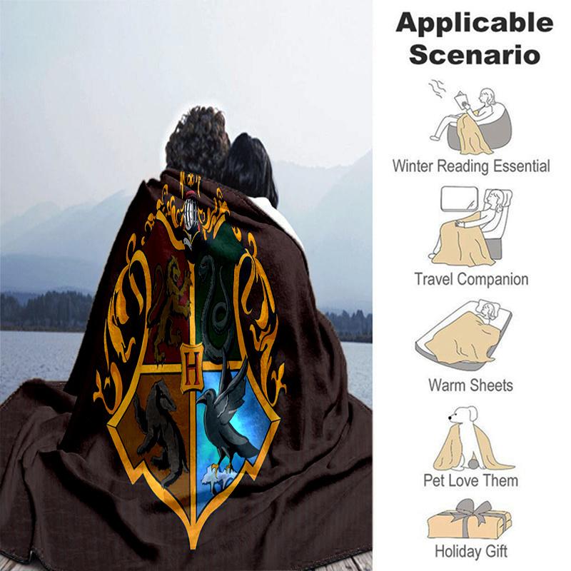 Harry Potter Hogwarts House Crests WallpapersPrint Blanket, Soft Blanket For Sofa Office Bed And Travelling Daughter Birthday Gift esj153