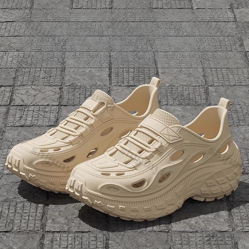 Fashion Couple Sandals Summer New Hollow Breathable Men's Beach Shoes Comfortable Height Increase Fashion Slip on Women's Casual Shoes