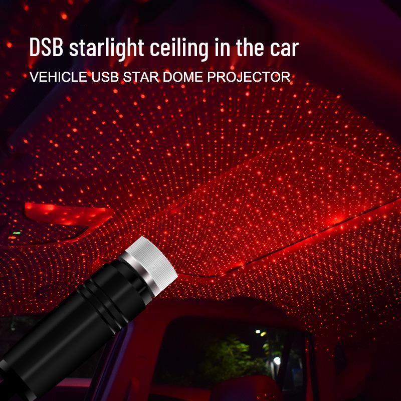 USB Starry Sky Car Roof Light: Voice-Activated LED Atmosphere Laser Projection
