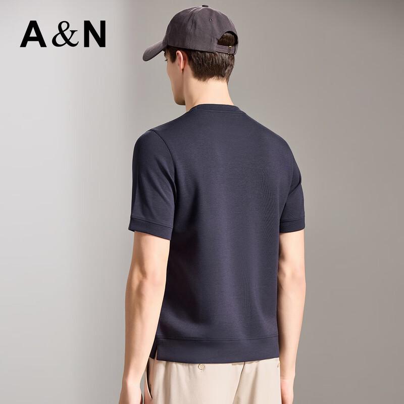 Antonio Men's Cashmere Blend Short Sleeve Round Neck T-Shirt