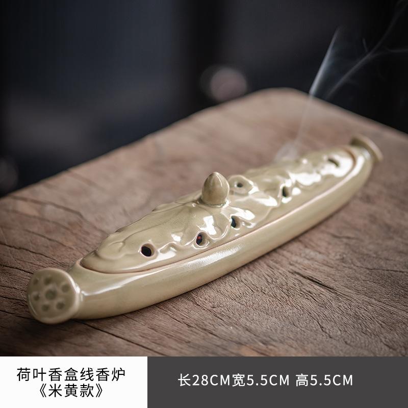 Lotusblatt Räucherbox Linienräucherstäbchenhalter Keramik Räuchereinsatz Haushalt Aromatherapie Ofen Schreibtisch Dekoration Zubehör