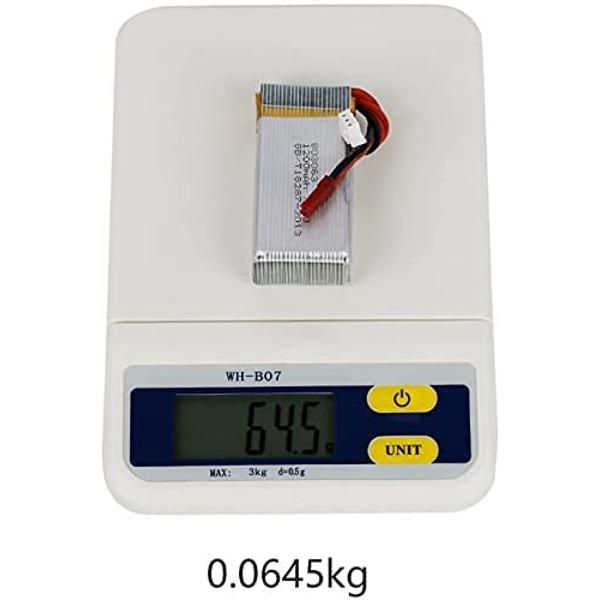 Juego de 2 Baterías LiPo 7.4V 1200mAh | Compatible con Dron RC MJX X101 | Recargable Alta Capacidad | Plata | 68x30x18mm | 64.5g